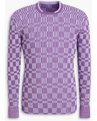 Jacquemus - La Maille Gelati Checked Ribbed Cotton-Blend Sweater - Lyst