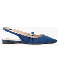 Stuart Weitzman - Aura Denim Slingback Mary Jane Flats - Lyst
