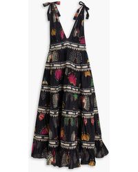 FARM Rio - Gestuftes midikleid aus baumwoll-voile mit print - Lyst