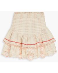 Hemant & Nandita - Shirred Cotton-gauze Mini Skirt - Lyst