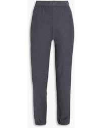 Monrow - Cropped Mélange Jersey Track Pants - Lyst
