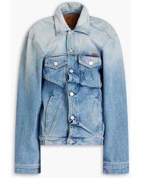 Martine Rose - Contorted Gathered Faded Denim Jacket - Lyst