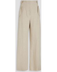 Alberta Ferretti - Linen Wide-leg Pants - Lyst