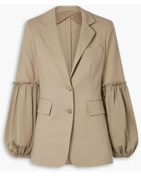 Max Mara - Pasta oberteil blazer aus stretch-baumwolle mit einsätzen aus crêpe de chine aus seide - Lyst