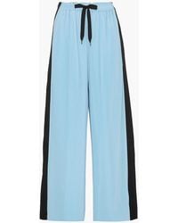 Roland Mouret - Haven Striped Plissé-jersey Wide-leg Pants - Lyst