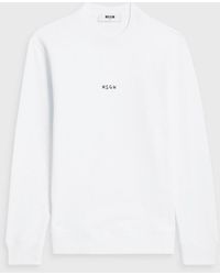 MSGM - Sweatshirt aus baumwollfrottee mit logoprint - Lyst