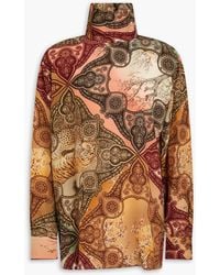 F.R.S For Restless Sleepers - Euro Printed Silk Crepe De Chine Turtleneck Top - Lyst