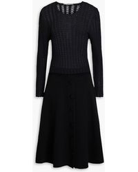 Dolce & Gabbana - Ribbed And Crochet-knit Cashmere-blend Midi Dress - Lyst