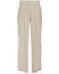 LeKasha - Hose mit weitem bein aus leinengaze mit falten - Lyst