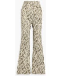 Diane von Furstenberg - Brooklyn Printed Stretch-Jersey Flared Pants - Lyst