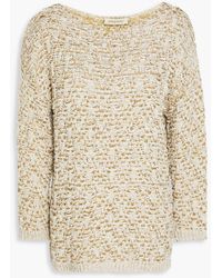 Gentry Portofino - Sequined Textured-knit Sweater - Lyst