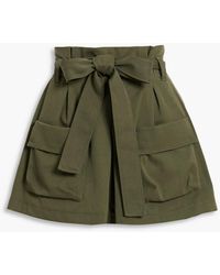 RED Valentino - Belted Cotton And Wool-blend Twill Shorts - Lyst
