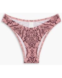 Zimmermann - Tief sitzendes bikini-höschen mit paisley-print - Lyst