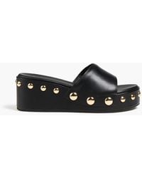 Maje - Embellished Leather Platform Mules - Lyst