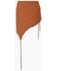 David Koma - Asymmetric Ruched Jersey Mini Skirt - Lyst