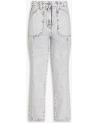 IRO - Hoch sitzende cropped jeans mit geradem bein in acid-waschung - Lyst