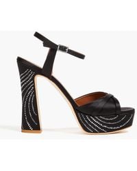 Malone Souliers - Keaton 125 Crystal-embellished Satin Platform Sandals - Lyst