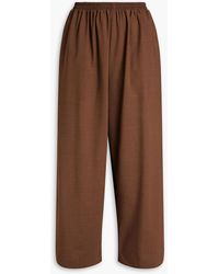 Eskandar - Cropped Wool-blend Wide-leg Pants - Lyst