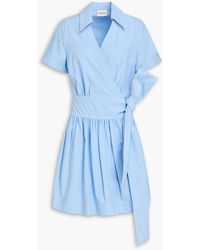 Claudie Pierlot - Lyocell And Cotton-Blend Mini Wrap Dress - Lyst