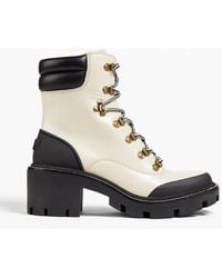 Tory Burch - Two-tone Leather Combat Boots - Lyst