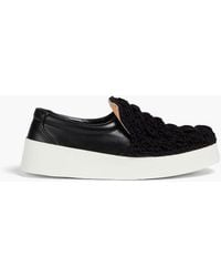 JW Anderson - Slip-ons aus leder in häkeloptik - Lyst