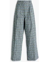 Stine Goya - Jesabelle Frayed Houndstooth Tweed Wide-leg Pants - Lyst