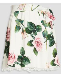 Dolce & Gabbana - Minirock aus crêpe de chine aus einer seidenmischung mit floralem print - Lyst