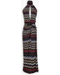 Missoni - Draped Metallic Crochet-knit Halterneck Maxi Dress - Lyst