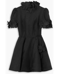 Zimmermann - Appliquéd Linen And Silk-blend Mini Dress - Lyst