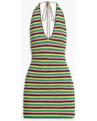FRAME - Julia Sarr-jamois Crocheted Cotton-blend Halterneck Mini Dress - Lyst