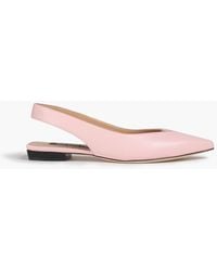 Sergio Rossi - Slingback Leather Flats - Lyst