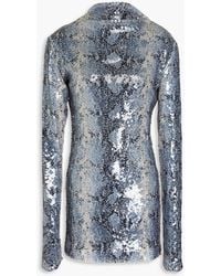 16Arlington - Luna Sequined Snake-print Mesh Mini Dress - Lyst