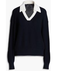 Rag & Bone - Brianne Two-tone Wool-blend Polo Sweater - Lyst
