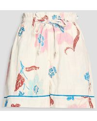 HANNAH - Caroline Floral-Print Linen Shorts - Lyst