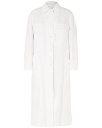Dries Van Noten Oversized Cotton-gabardine Coat White