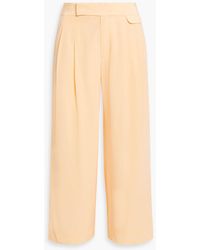 Equipment - Saganne Cropped Pleated Washed-silk Wide-leg Pants - Lyst