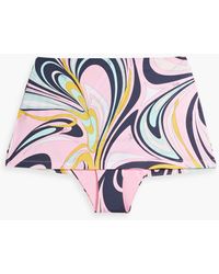 Emilio Pucci - Skirt-effect Printed High-rise Bikini Briefs - Lyst