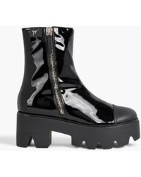 Giuseppe Zanotti - Juliett Patent-leather Platform Ankle Boots - Lyst
