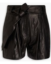 IRO - Yazuka Pleated Leather Shorts - Lyst