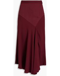Diane von Furstenberg Analisa Draped Crepe Midi Skirt - Red