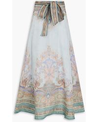 Zimmermann - Paisley-print Linen And Silk-blend Maxi Skirt - Lyst