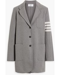 Thom Browne - Blazer aus jacquard-strick aus einer baumwollmischung mit streifen - Lyst