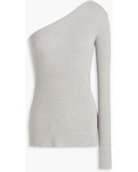 Halston - Aj One-shoulder Wool And Cashmere-blend Top - Lyst