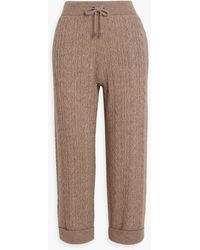Brunello Cucinelli - Metallic Cable-knit Track Pants - Lyst