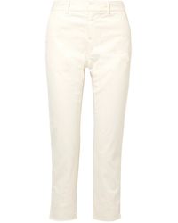 Nili Lotan - Montauk Cropped Cotton-blend Twill Slim-leg Pants - Lyst