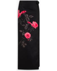Magda Butrym - Cutout Floral-Print Silk And Wool-Blend Satin Maxi Skirt - Lyst