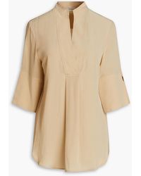 By Malene Birger - Flayia Pleated Washed-silk Blouse - Lyst