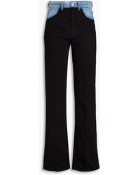 Victoria Beckham - Paneled High-rise Straight-leg Jeans - Lyst