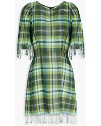 Marysia Swim - River Fringed Checked Organic Cotton And Linen-blend Mini Dress - Lyst