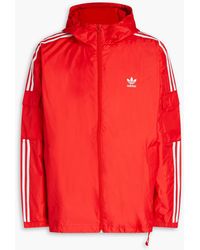 adidas Originals Trainingsjacke aus shell mit kapuze und logostickerei - Rot